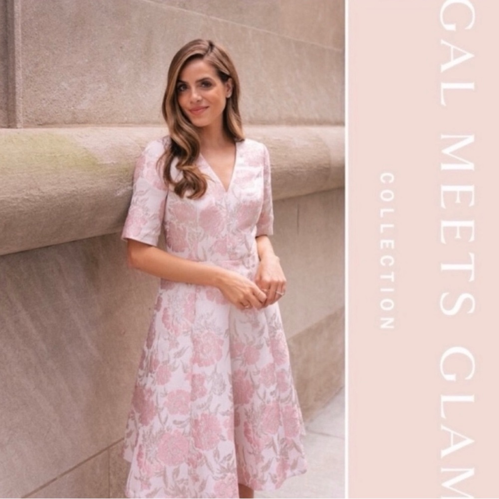 Gal Meets Glam Pink Jacquard Adair Dress 2